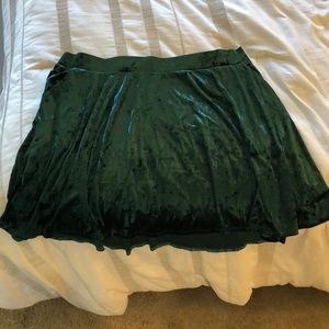 Torrid Velvet Emerald Green Skater Skirt